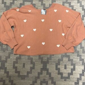 Adorable Cropped Sweater with hearts